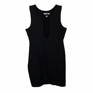 Say What Bodycon Lace Up Black Dress Size Large